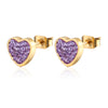 1 Pair Elegant Sweet Heart Shape Plating Inlay Stainless Steel Zircon 18k Gold Plated Ear Studs