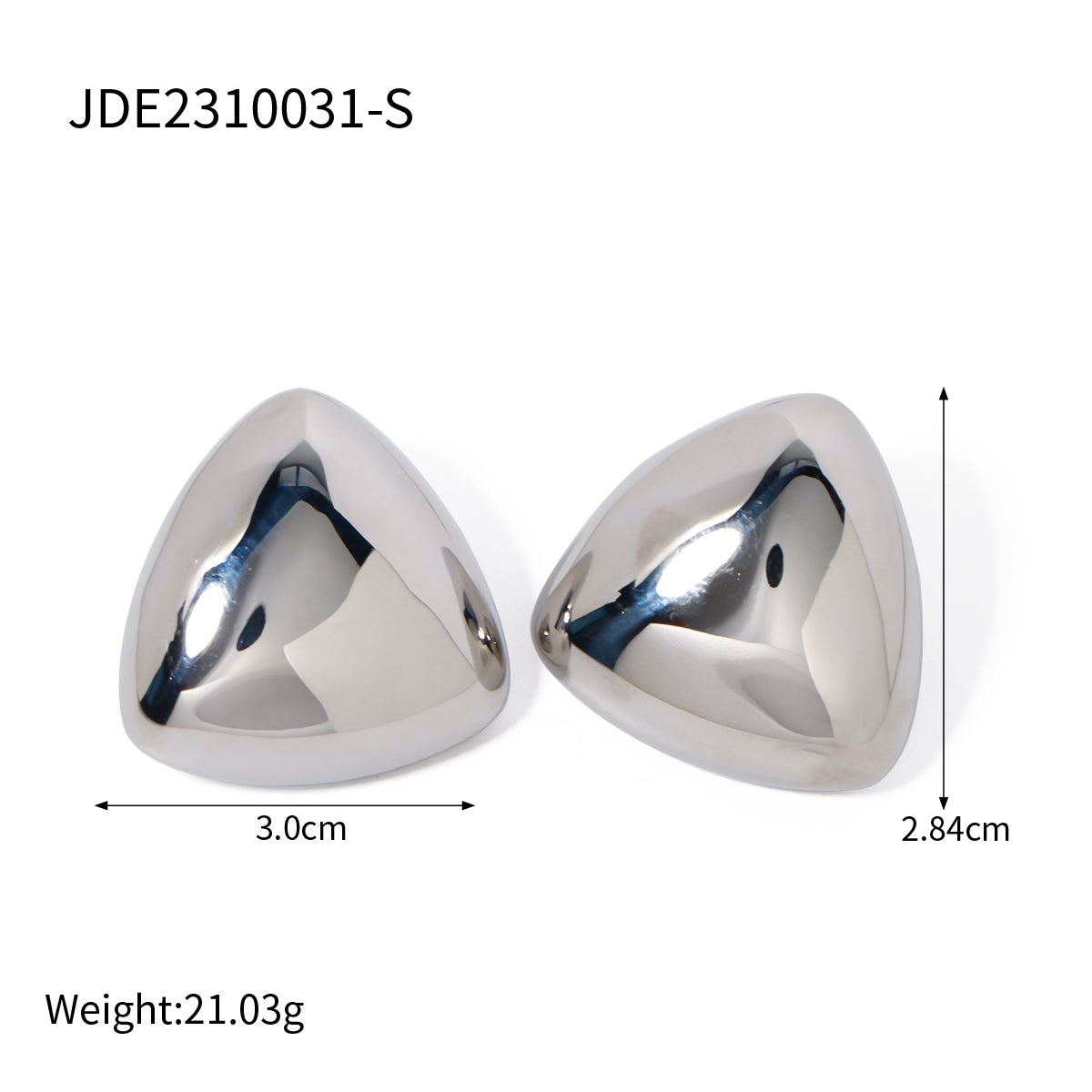 1 Pair Simple Style Triangle Plating Stainless Steel 18k Gold Plated Ear Studs