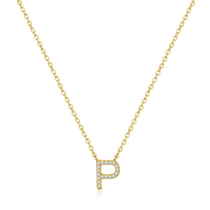 Casual Shiny Letter Copper Plating Inlay Zircon 14k Gold Plated Pendant Necklace