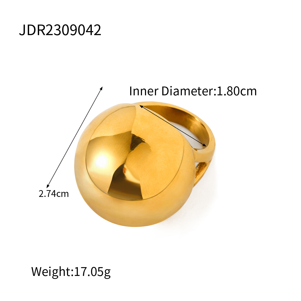 Simple Style Commute Solid Color Stainless Steel Plating 18k Gold Plated Rings