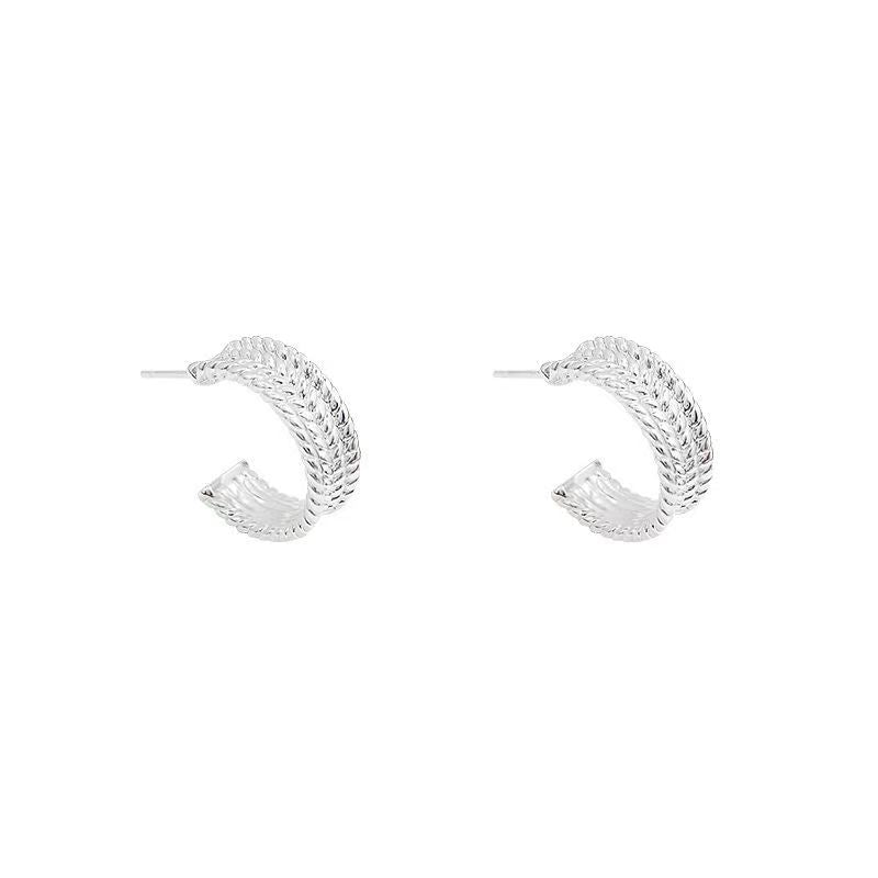 1 Pair Retro C Shape Plating Stainless Steel 18k Gold Plated Ear Studs