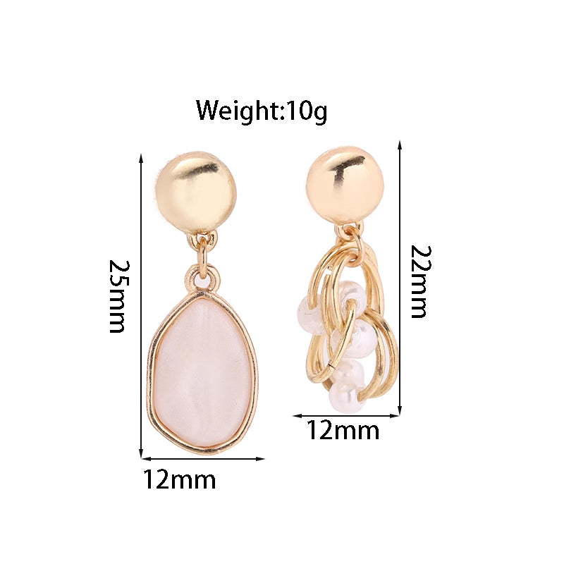 1 Pair Retro Roman Style Geometric Alloy Gold Plated Drop Earrings