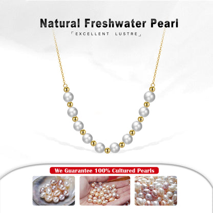 Simple Style Geometric Freshwater Pearl Sterling Silver Necklace