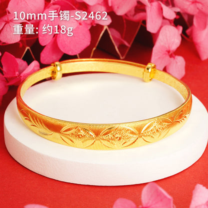 Chinoiserie Geometric Copper Gold Plated Bangle