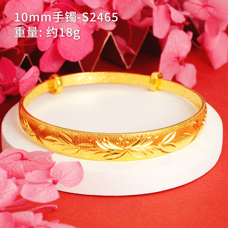 Chinoiserie Geometric Copper Gold Plated Bangle