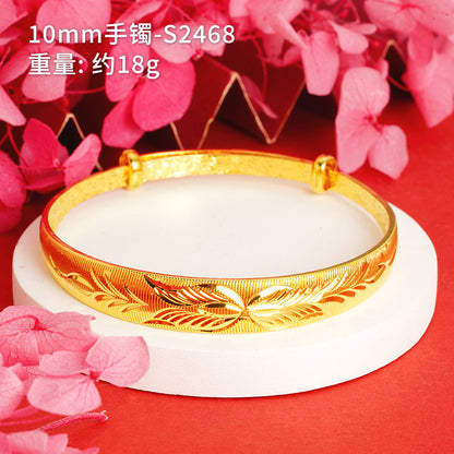 Chinoiserie Geometric Copper Gold Plated Bangle