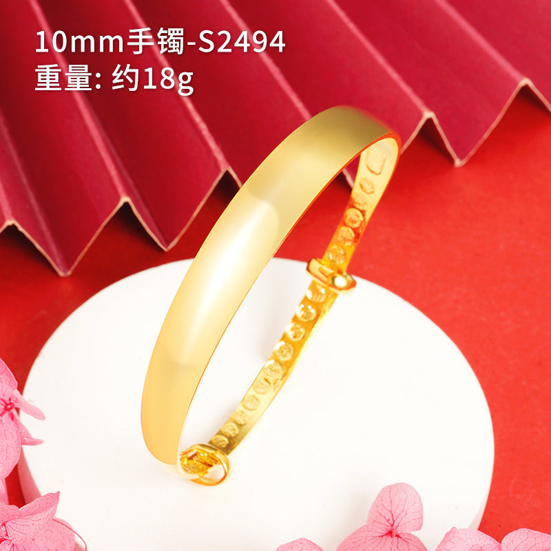 Chinoiserie Geometric Copper Gold Plated Bangle