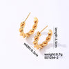 1 Pair Simple Style Geometric Oval Polishing Plating Stainless Steel Gold Plated Ear Studs