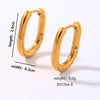 1 Pair Simple Style Geometric Oval Polishing Plating Stainless Steel Gold Plated Ear Studs