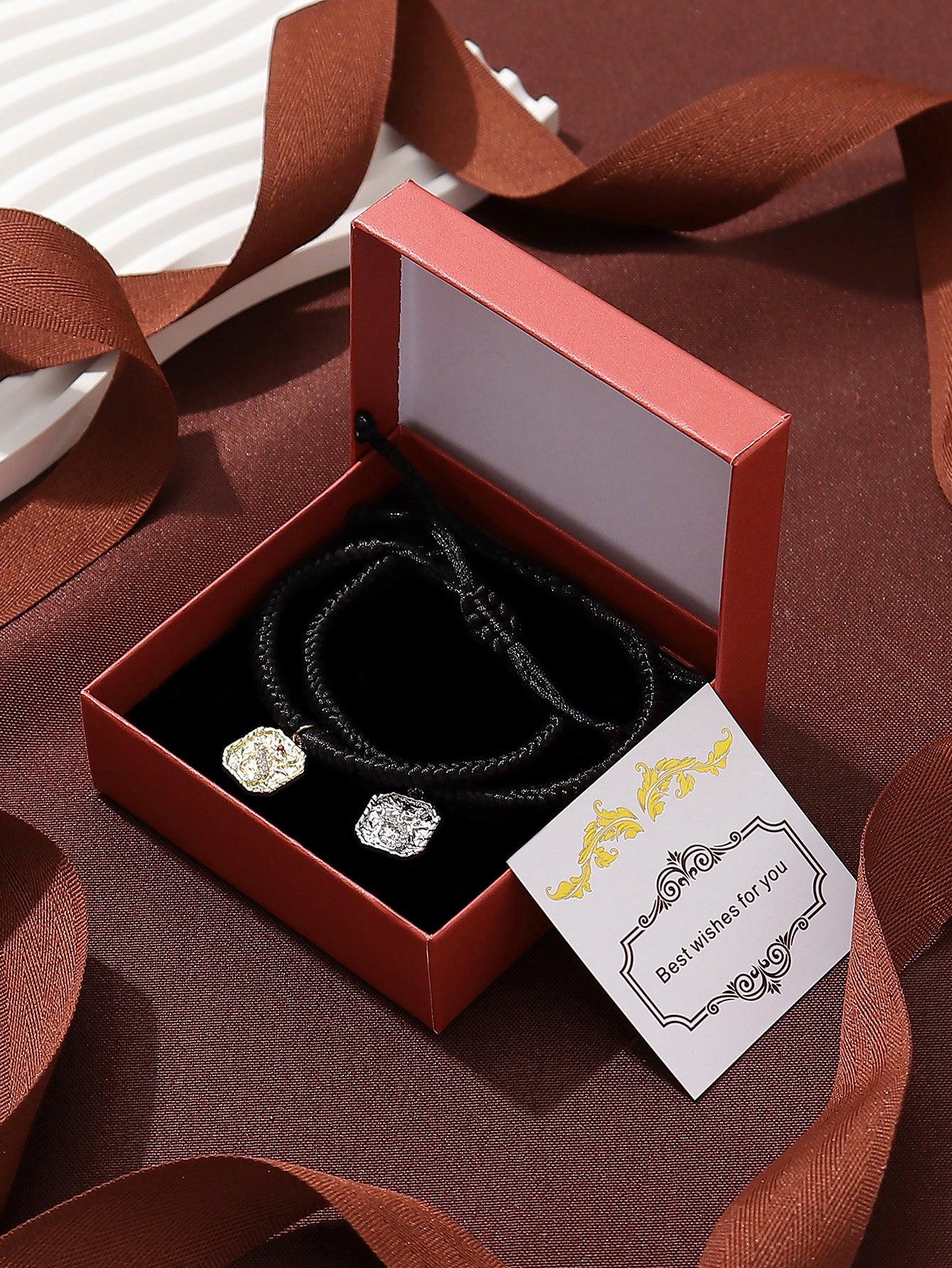 Casual Simple Style Classic Style Heart Shape Symbol Dragon Synthetic Fibre Alloy Rhinestone Inlay Artificial Rhinestones Valentine's Day Couple Drawstring Bracelets