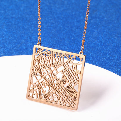 Simple Style Solid Color Stainless Steel Irregular Plating Gold Plated Pendant Necklace