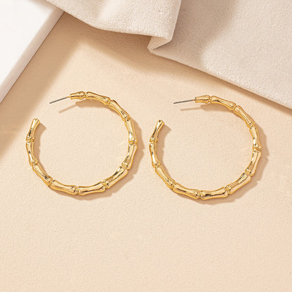 1 Pair Retro Simple Style Commute Circle Plating Alloy Gold Plated Earrings