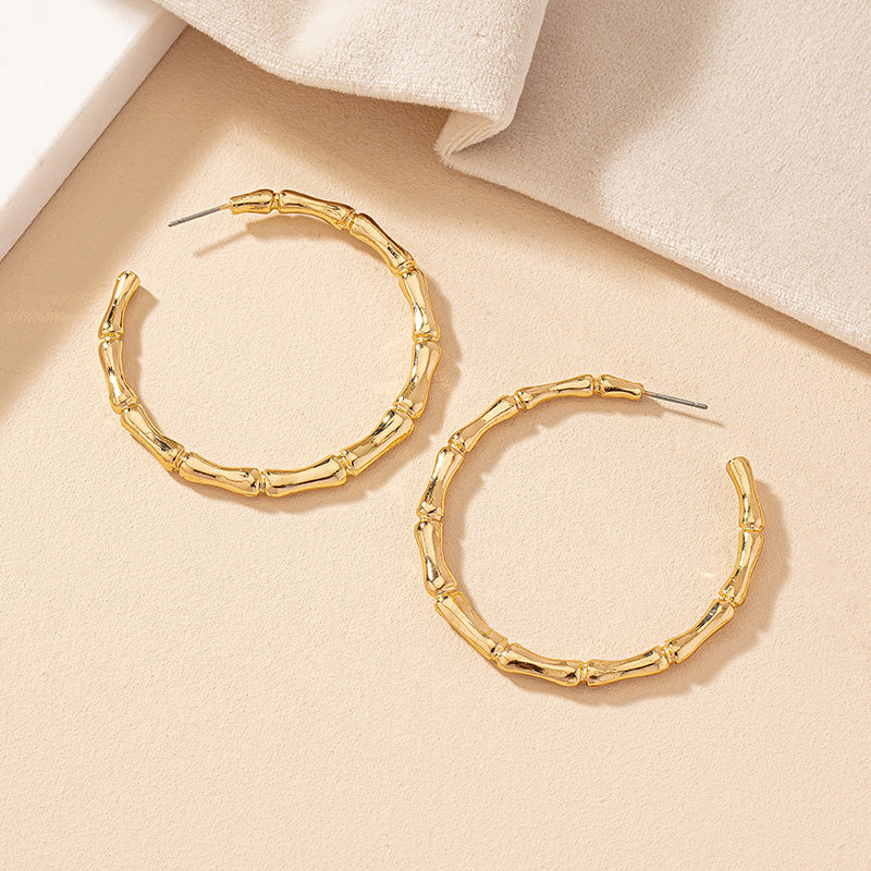 1 Pair Retro Simple Style Commute Circle Plating Alloy Gold Plated Earrings