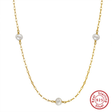 Simple Style Korean Style Geometric Sterling Silver Plating 14k Gold Plated Necklace