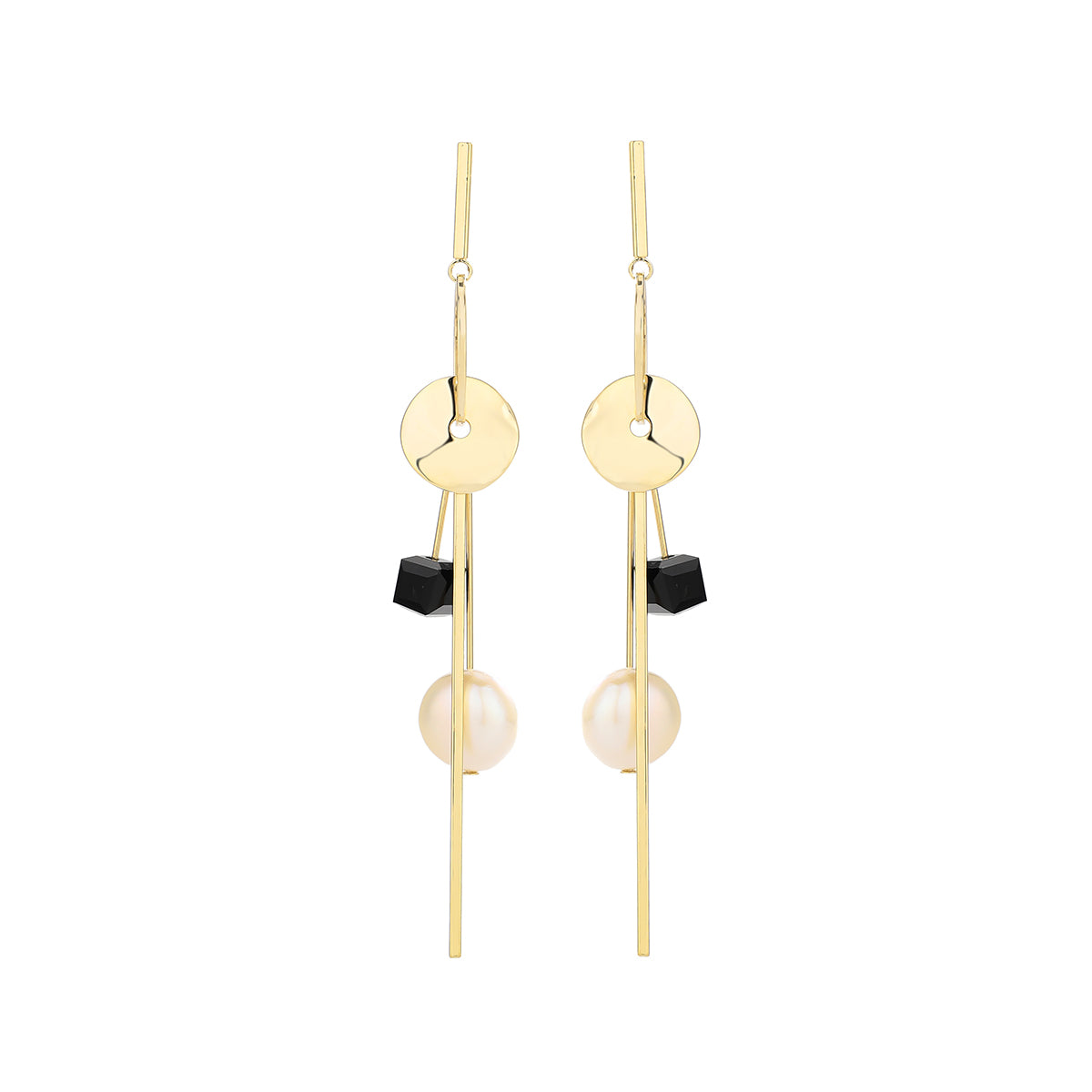 1 Pair Cute Sweet Round Color Block Square Plating Copper 14k Gold Plated Drop Earrings