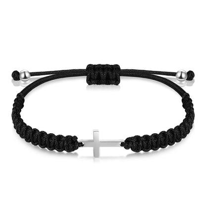 Retro Cross Stainless Steel Rope Bracelets