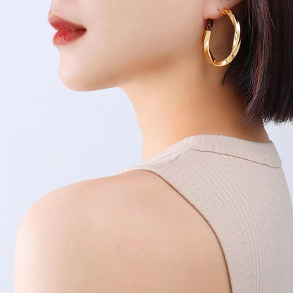 1 Pair Simple Style Geometric Stainless Steel 18k Gold Plated Ear Studs