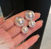 1 Pair Sweet Geometric Round Plating Imitation Pearl Drop Earrings