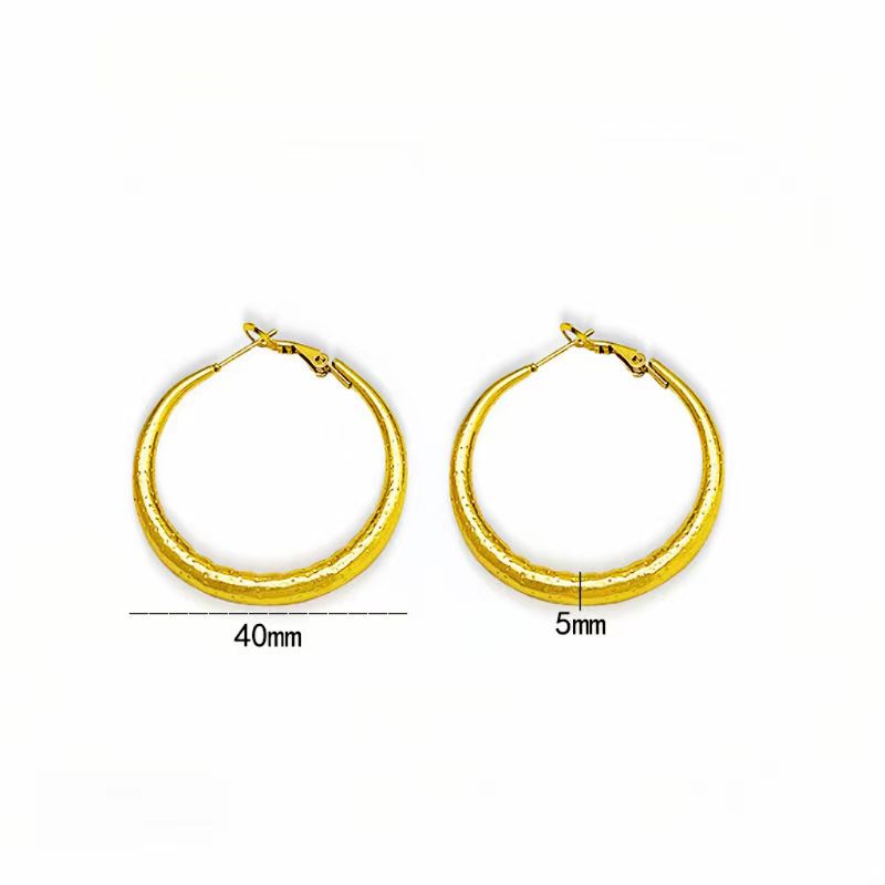 1 Pair Simple Style Round Plating Stainless Steel 18k Gold Plated Earrings