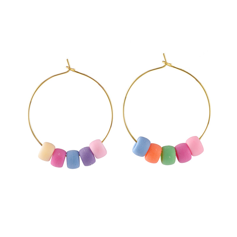 1 Pair Ig Style Simple Style Color Block Plating Copper 18k Gold Plated Hoop Earrings