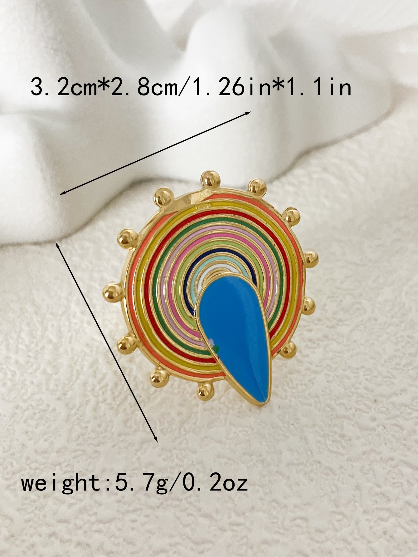 Elegant Lady Simple Style Water Droplets Stainless Steel Enamel Plating Gold Plated Open Rings