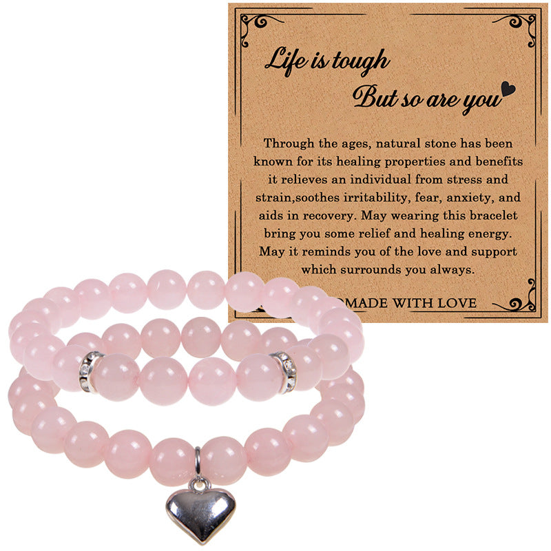 Elegant Modern Style Heart Shape Natural Stone Wholesale Bracelets
