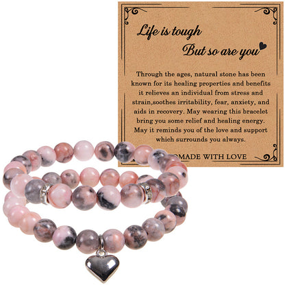 Elegant Modern Style Heart Shape Natural Stone Wholesale Bracelets