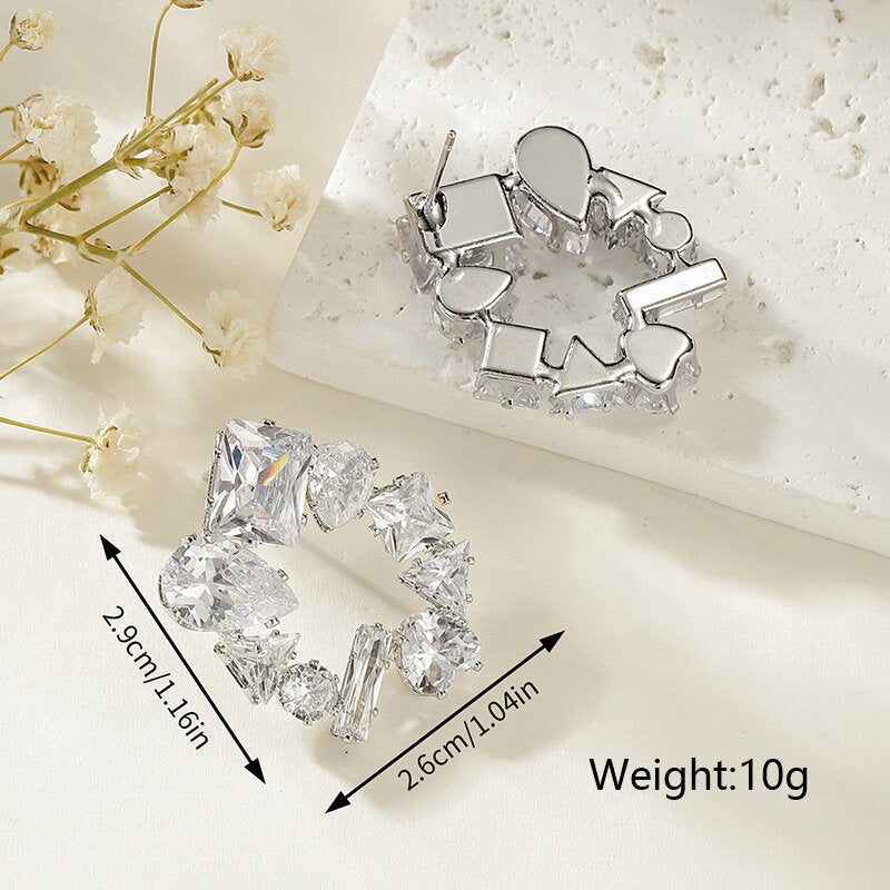 1 Pair Ig Style Simple Style Korean Style Star Heart Shape Plating Inlay Copper Zircon Ear Studs