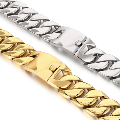Punk Streetwear Solid Color Stainless Steel Plating 18k Gold Plated Bracelets Necklace