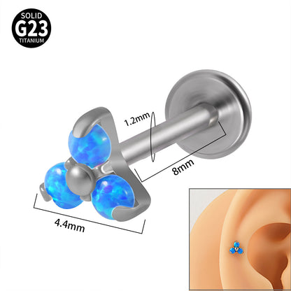 1 Piece Simple Style Flower Stainless Steel Plating Inlay Zircon Lip Stud