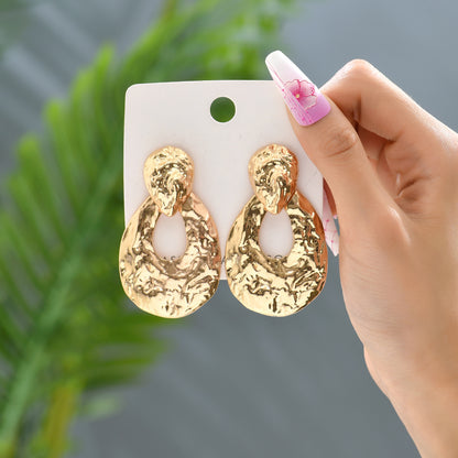 1 Pair Retro Oval Plating Zinc Alloy Drop Earrings