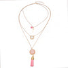 Elegant Lady Key Alloy Plating Gold Plated Women's Three Layer Necklace