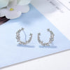 1 Pair Lady C Shape Plating Inlay Copper Zircon White Gold Plated Ear Studs