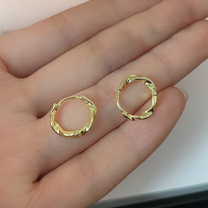 1 Pair Simple Style Commute Solid Color Plating Copper Gold Plated Earrings