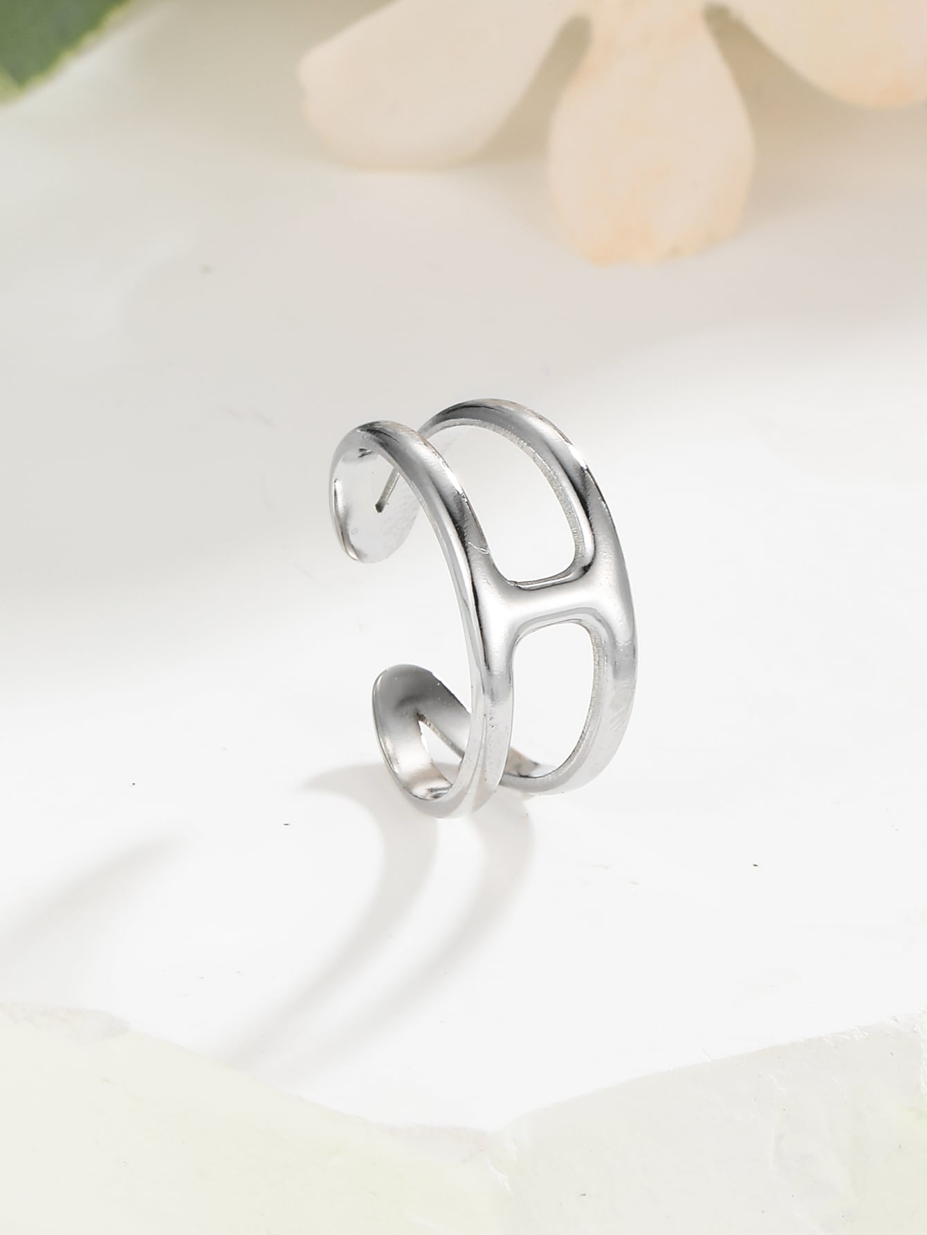 Stainless Steel Simple Style Geometric Open Rings