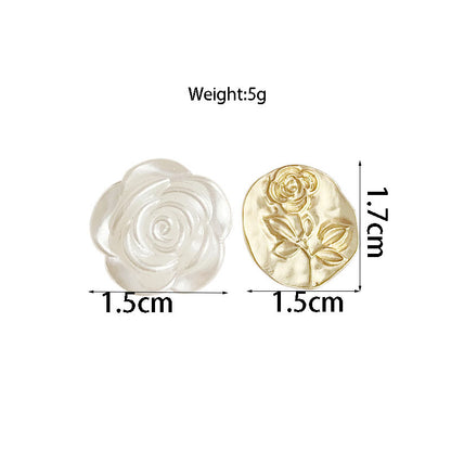 1 Pair Retro Roman Style Flower Alloy Gold Plated Ear Studs