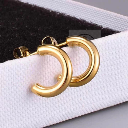 1 Pair Elegant Romantic Solid Color Plating Stainless Steel 18k Gold Plated Ear Studs