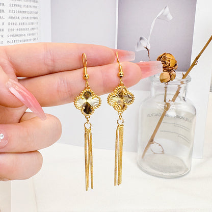 1 Pair Simple Style Flower Bow Knot Copper Plating Drop Earrings