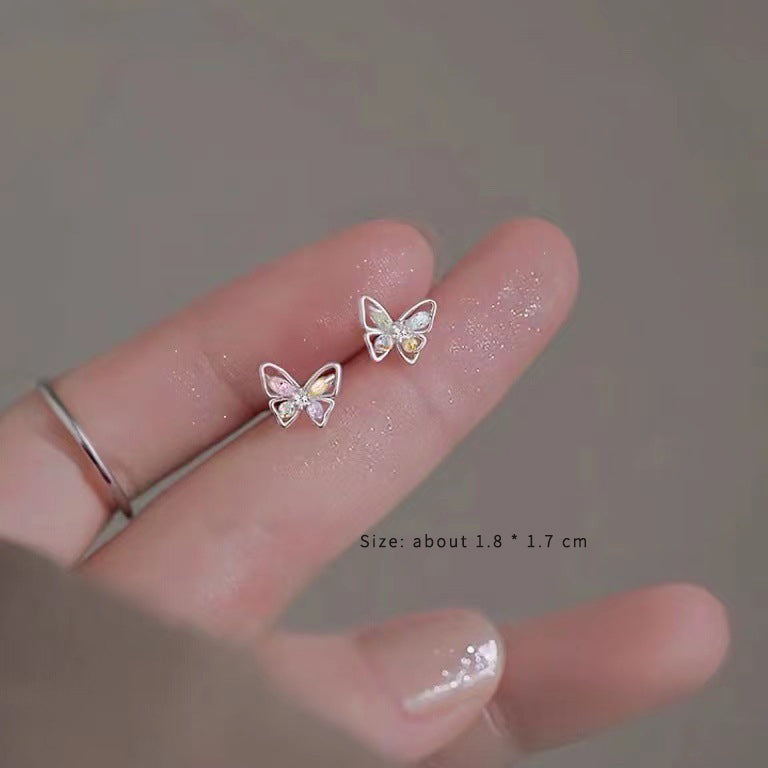 1 Pair Glam Simple Style Butterfly Plating Inlay Imitation Pearl Alloy Artificial Rhinestones Zircon 14k Gold Plated Drop Earrings