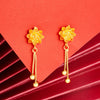 1 Pair Simple Style Flower Bow Knot Copper Plating Drop Earrings