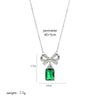 Elegant Luxurious Bow Knot Rectangle Stainless Steel Copper Zircon Earrings Necklace In Bulk