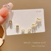 1 Set Elegant Sweet Geometric Water Droplets Heart Shape Tassel Alloy Ear Studs