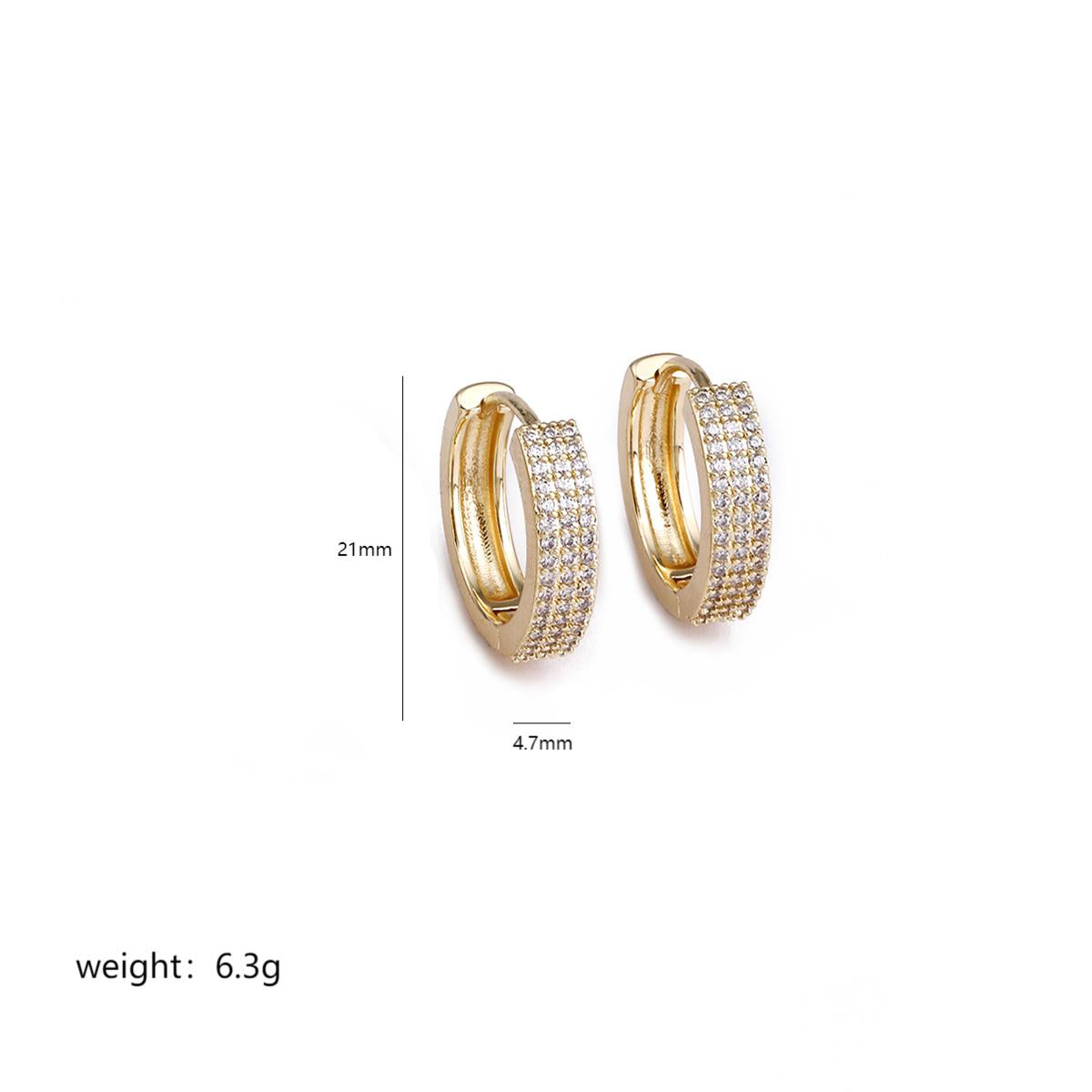 1 Pair Lady Commute Circle Plating Inlay Copper Zircon 18k Gold Plated Earrings