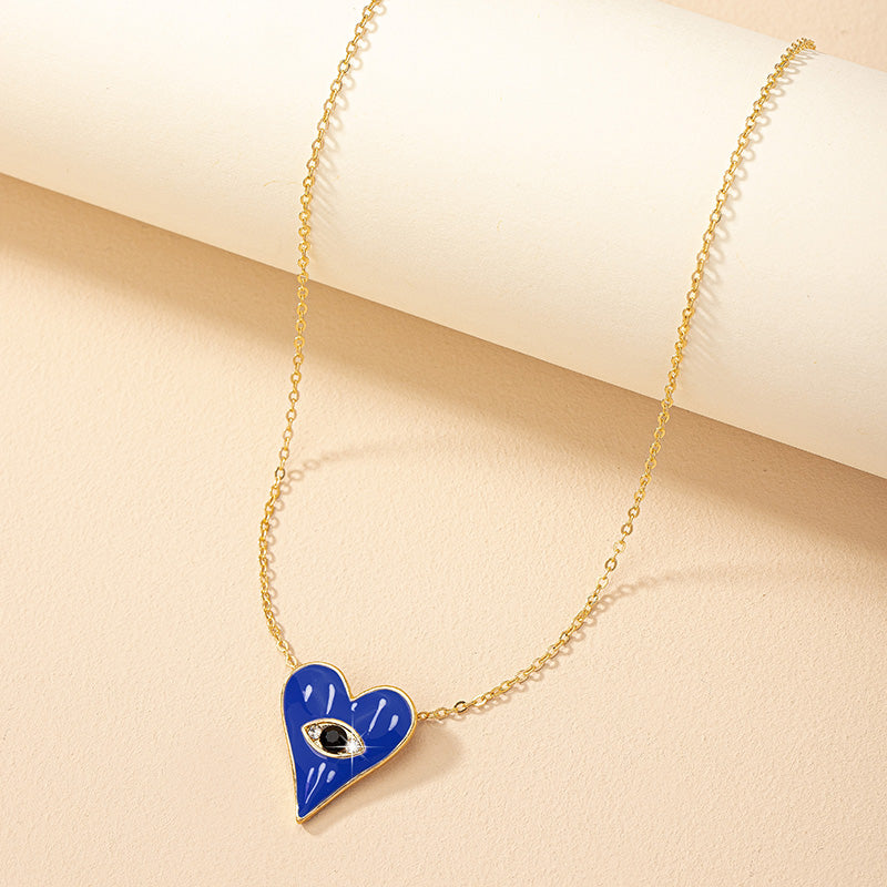 Ig Style Commute Korean Style Heart Shape Alloy Enamel Plating Women's Pendant Necklace