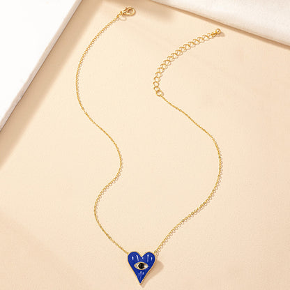 Ig Style Commute Korean Style Heart Shape Alloy Enamel Plating Women's Pendant Necklace