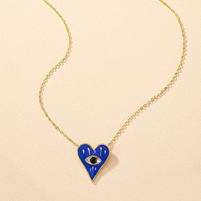 Ig Style Commute Korean Style Heart Shape Alloy Enamel Plating Women's Pendant Necklace