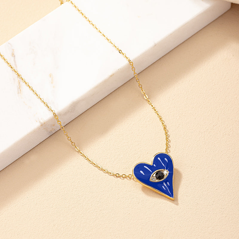 Ig Style Commute Korean Style Heart Shape Alloy Enamel Plating Women's Pendant Necklace