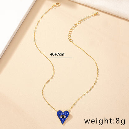 Ig Style Commute Korean Style Heart Shape Alloy Enamel Plating Women's Pendant Necklace