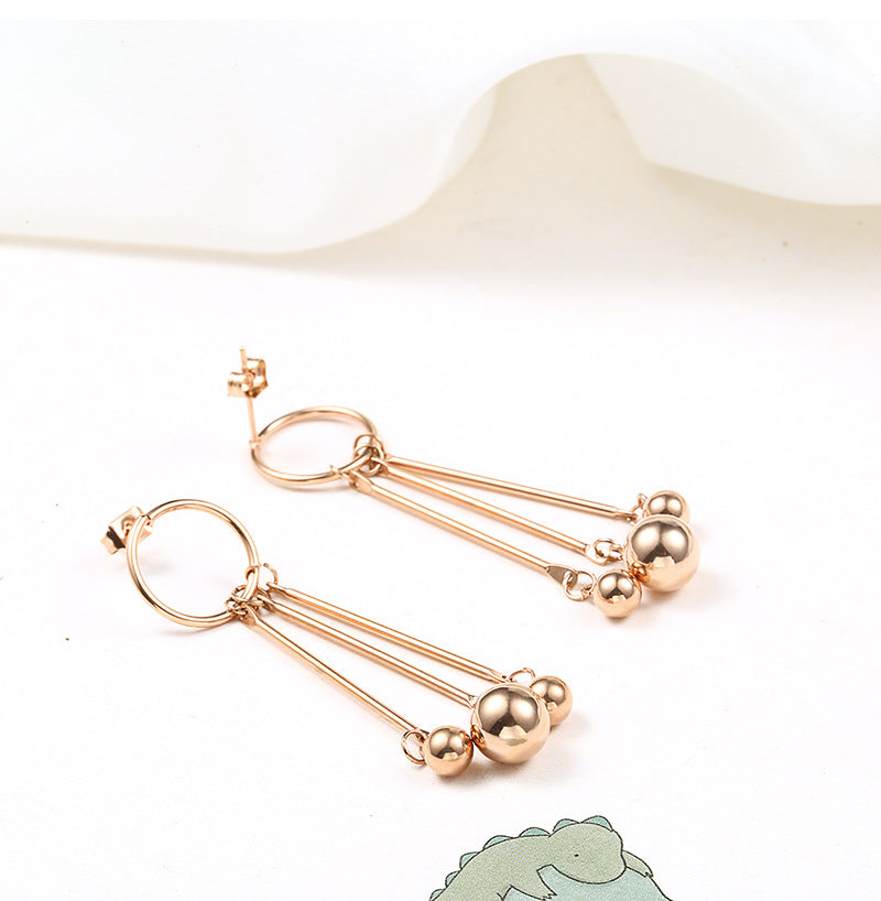 1 Pair Simple Style Geometric Plating Titanium Steel Drop Earrings