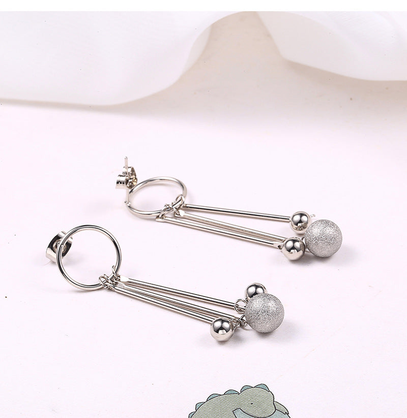 1 Pair Simple Style Geometric Plating Titanium Steel Drop Earrings